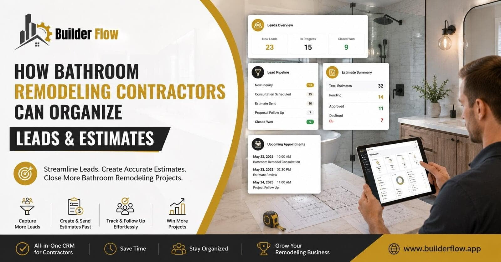 How Bathroom Remodeling Contractors Can Organize Leads and Estimates